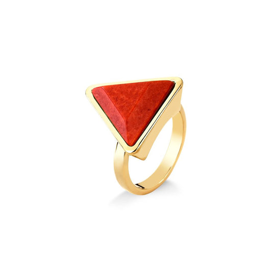 LITTLE TRIANGLE RING - ORANGE FELDSPAR- ICONIC